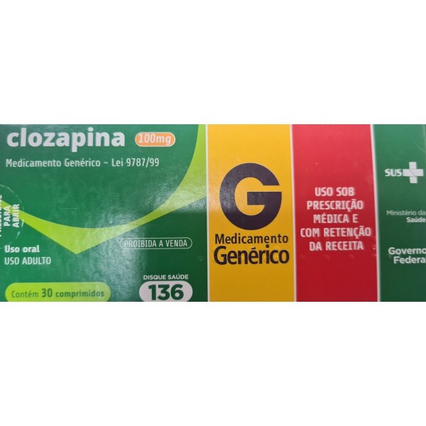 CLOZAPINA 100MG - 30 COMPRIMIDOS